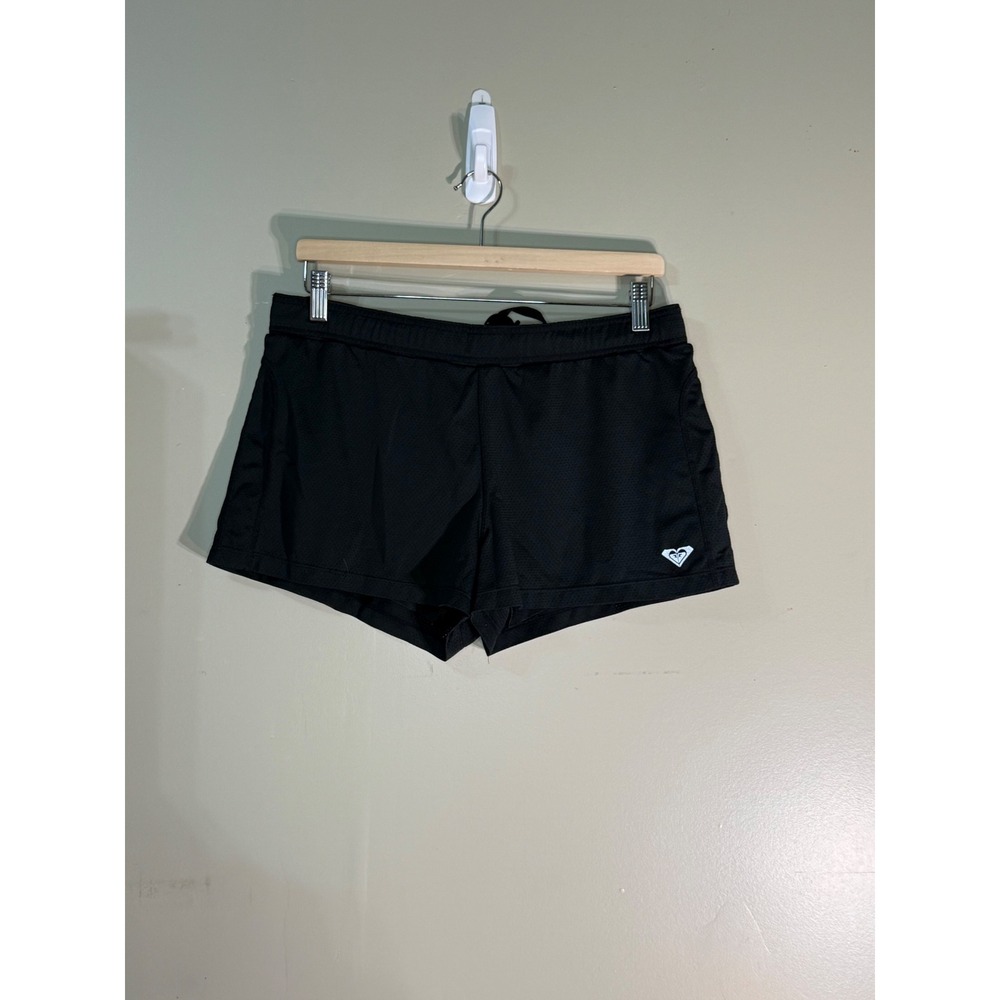 Roxy Athletix Black Mesh Active Performance Shorts Large LRX3004